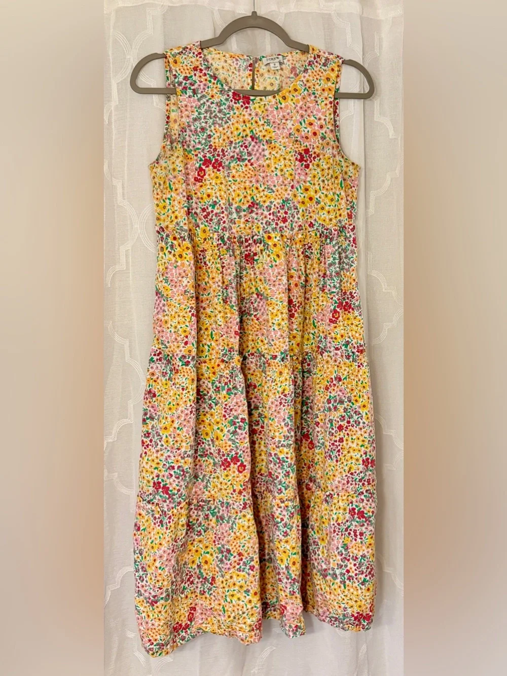 J.Crew Re-Imagined Multicolor Floral Sleeveless Midi Dress Size 2
